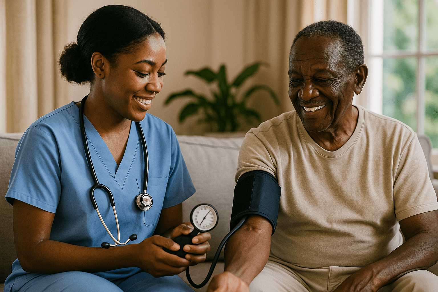 Healthcare professional providing compassionate care